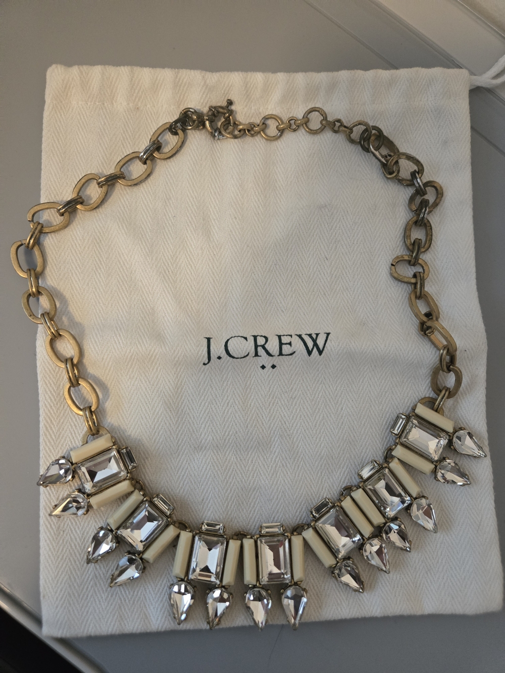 Vintage J.Crew Rhinestone Statement Necklace